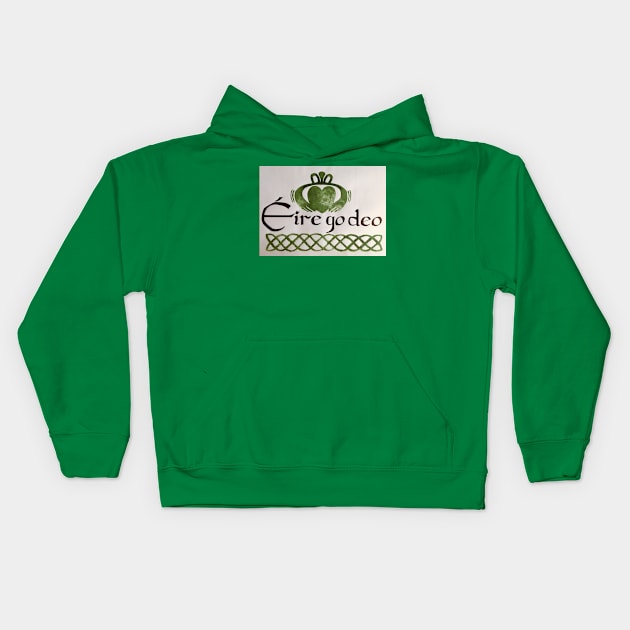 Ireland Forever, Gaelic, Claddagh, Celtic knot Kids Hoodie by archiesgirl